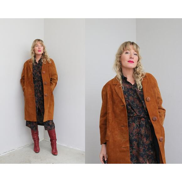 Alfaro Jackets & Blazers - 1970's Vintage Spanish Suede Mid Length Alfaro Coat ~ Men's MD Women's MD LG